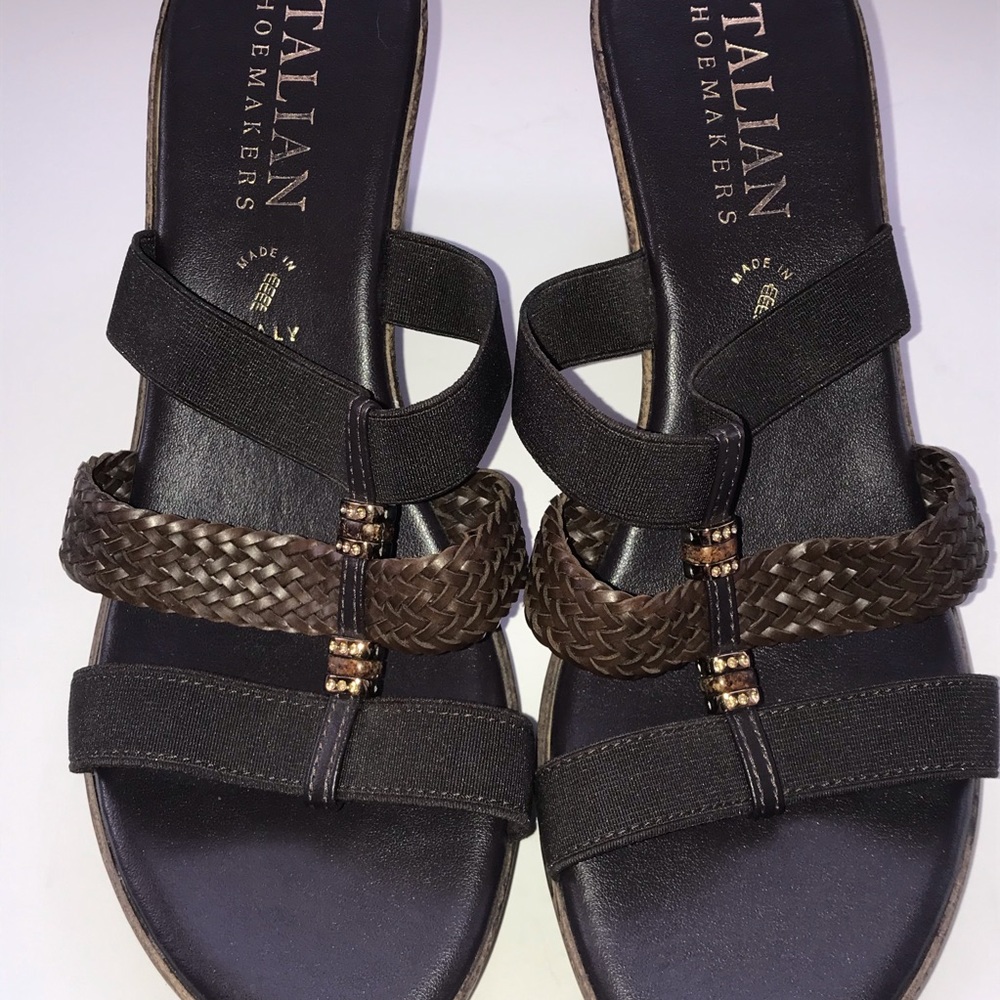 Italian Shoe Makers Sandals Wedge size 9W